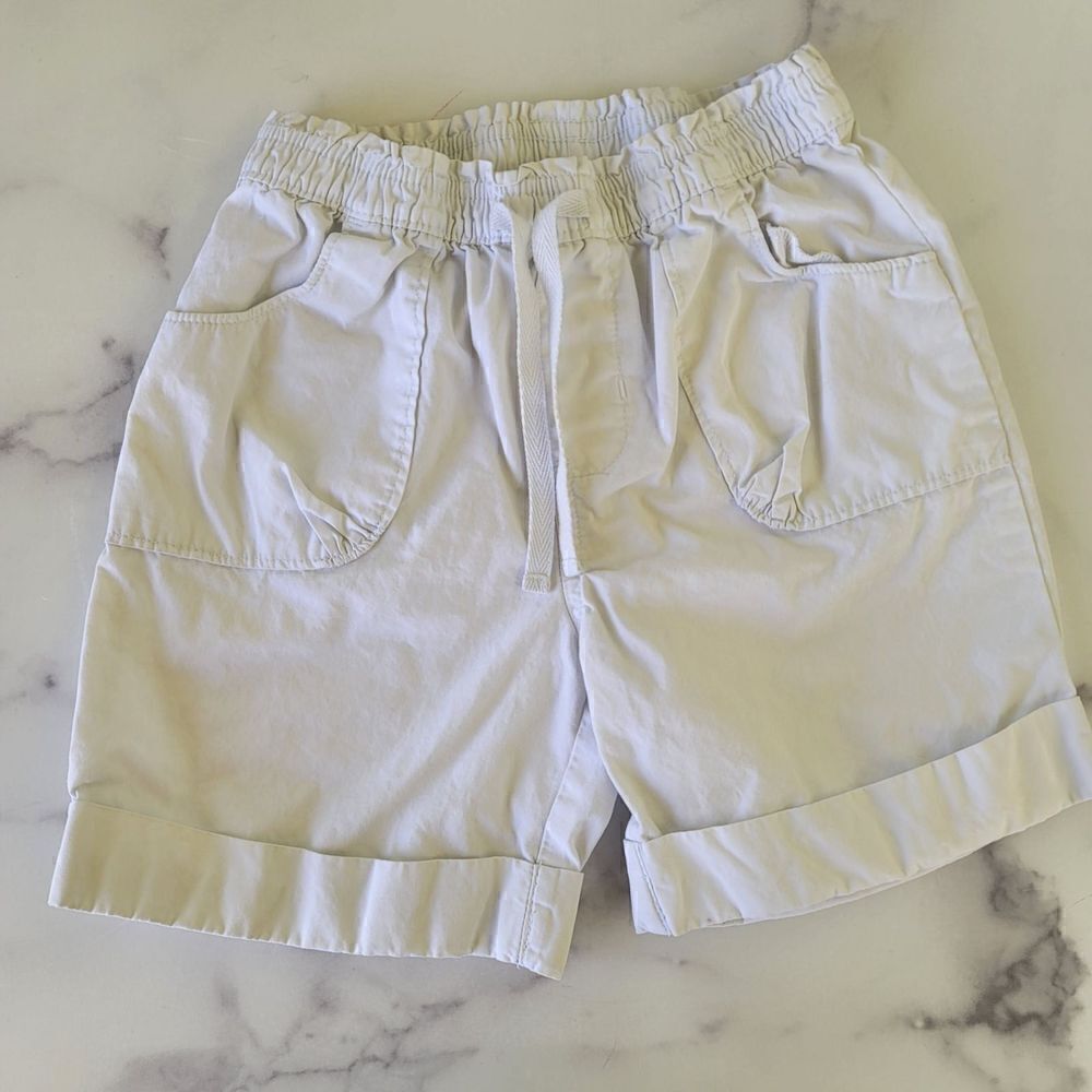 Tough skins 6X girls kids brilliant white utility shorts pull on 100% cotton